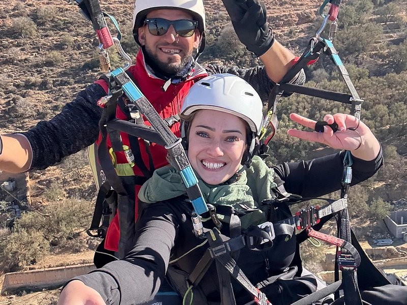 Paragliding above Marrakech and Atlas Mountains