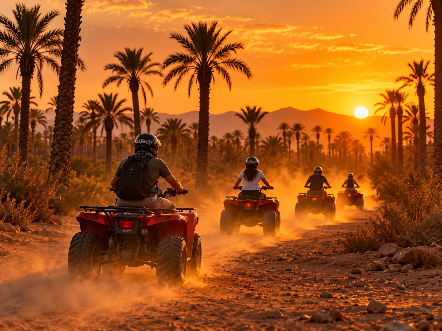Sunset quad bike tour in Marrakech Palmeraie