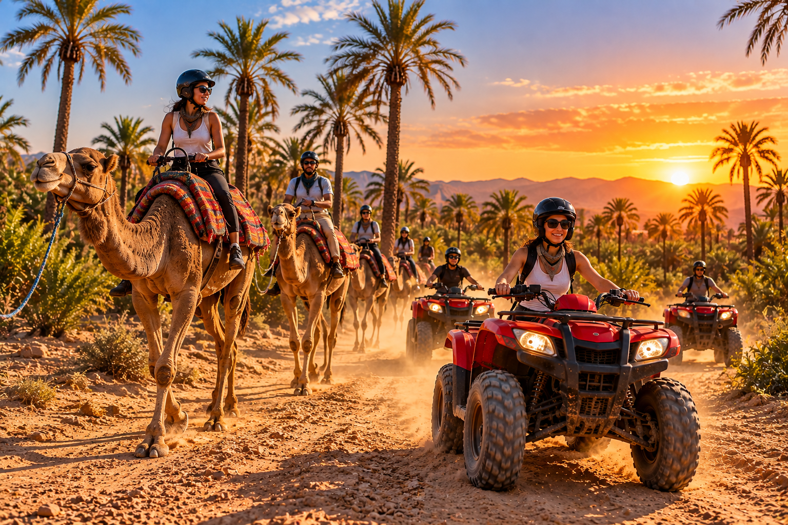 Quad bike and camel experience in Marrakech Palmeraie
